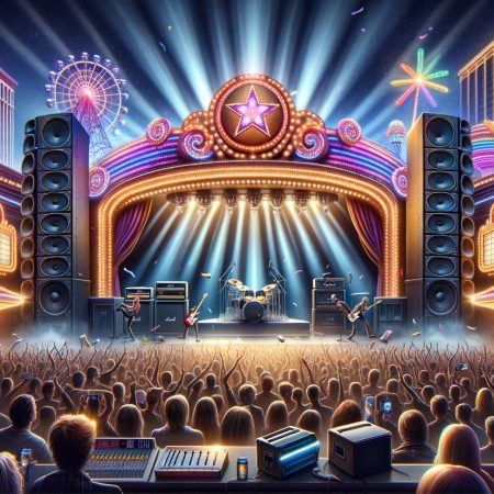 De Geweldige Rockshow in Het Casino van Las Vegas, Nevada